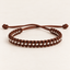 Boho Chic Brown & White Woven Bracelet