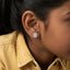 Solitaire Oval Halo Diamond Stud Earrings