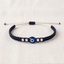 Handmade Pure Silver Evil Eye Bracelet with Woven Thread