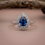 Sapphire Empress Halo Ring