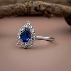 Sapphire Empress Halo Ring
