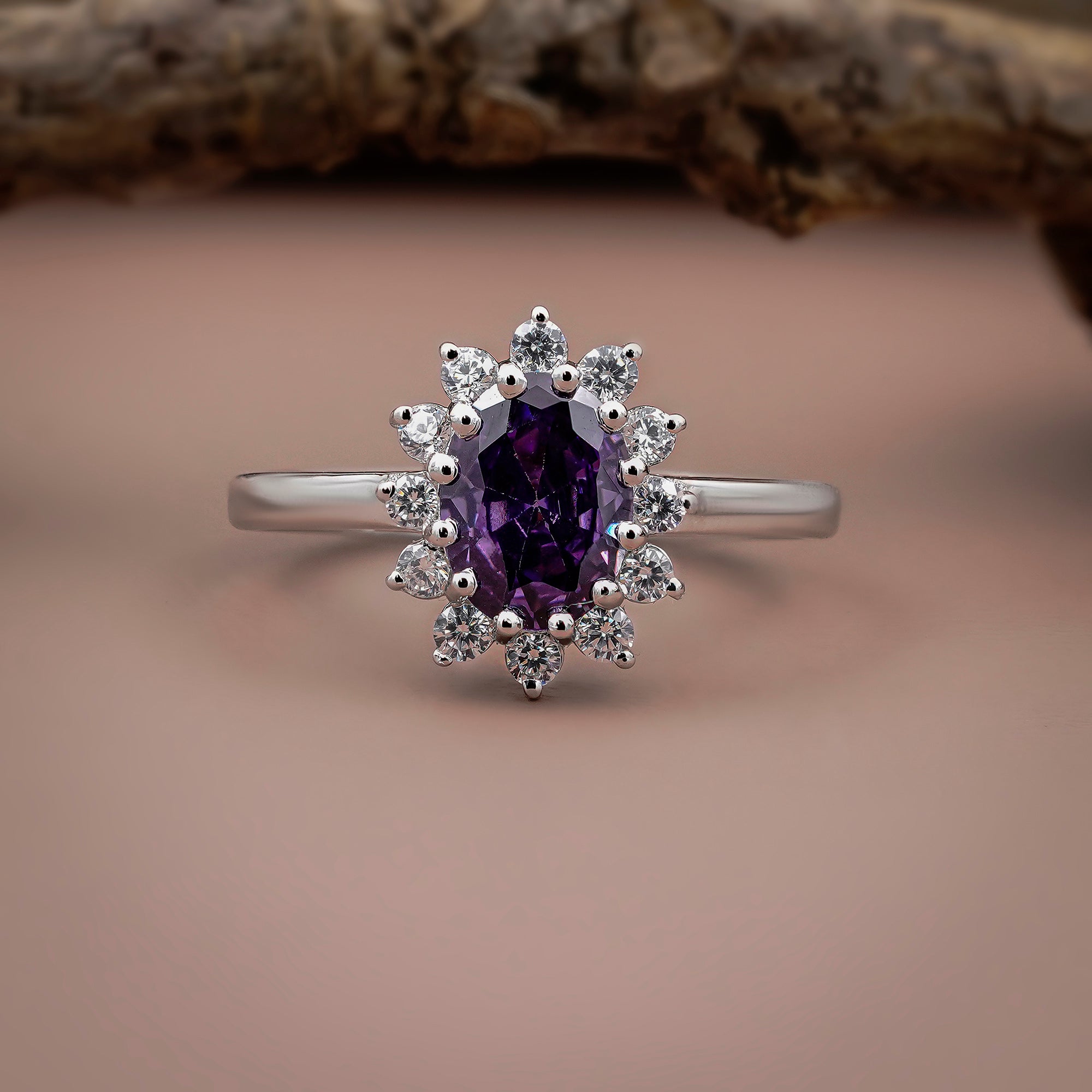Violet Empress Halo Ring Secondary image