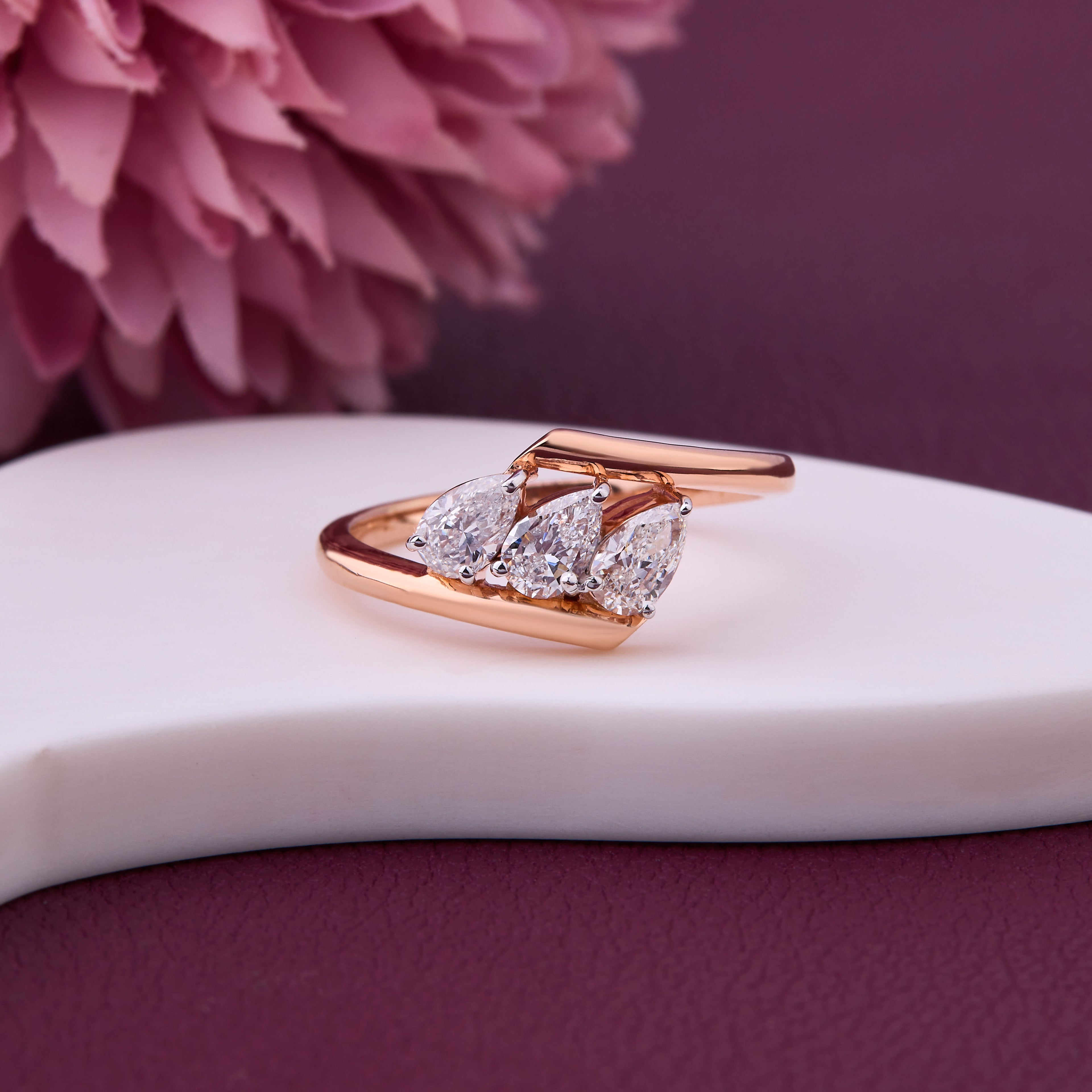 crazy three pear ring