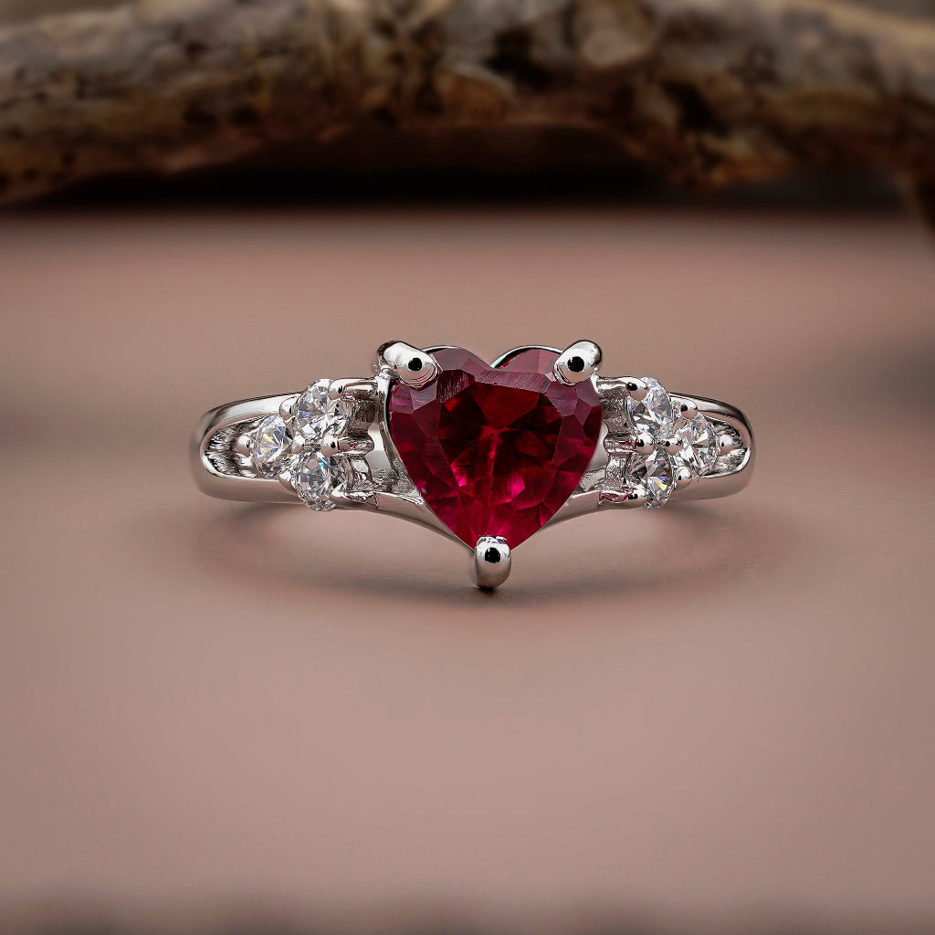 Velvet Ruby Heart Ring Secondary image