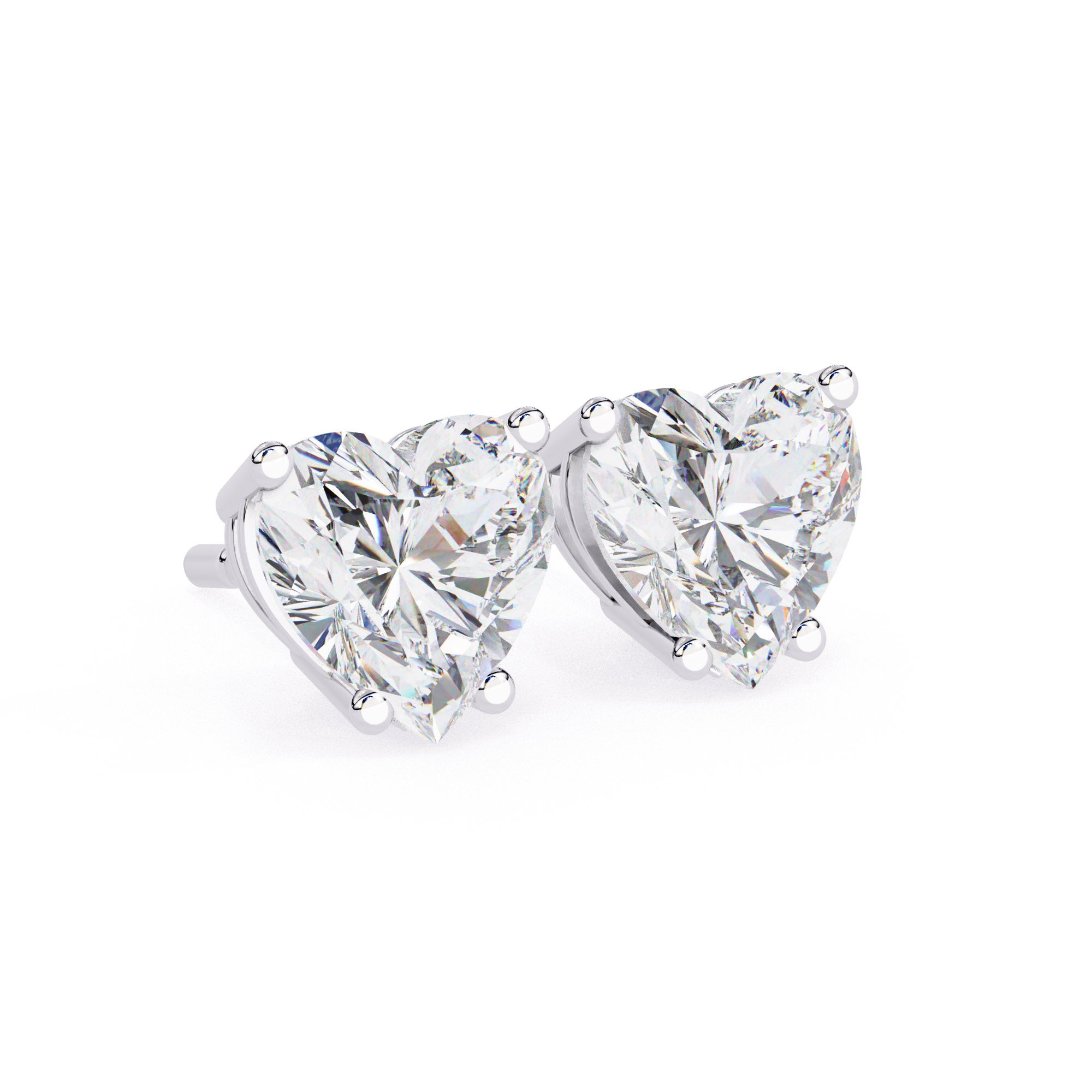 Solitaire Heart Spark Forever Studs