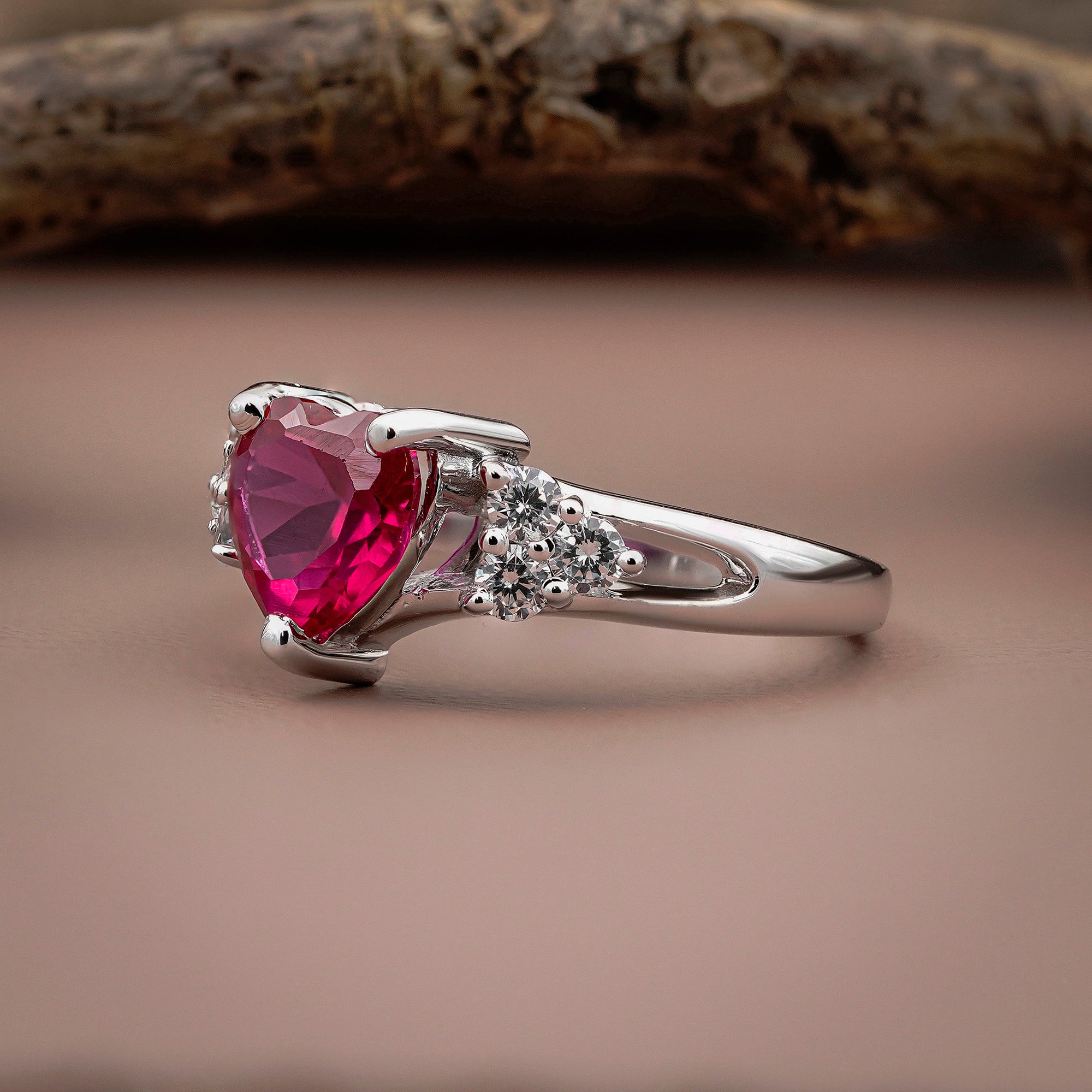 Velvet Ruby Heart Ring