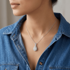 The Serena Pear Halo Pendant
