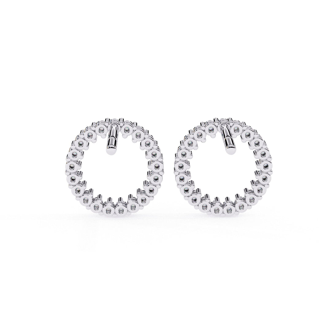 Spark Diamond Circle Stud Earrings