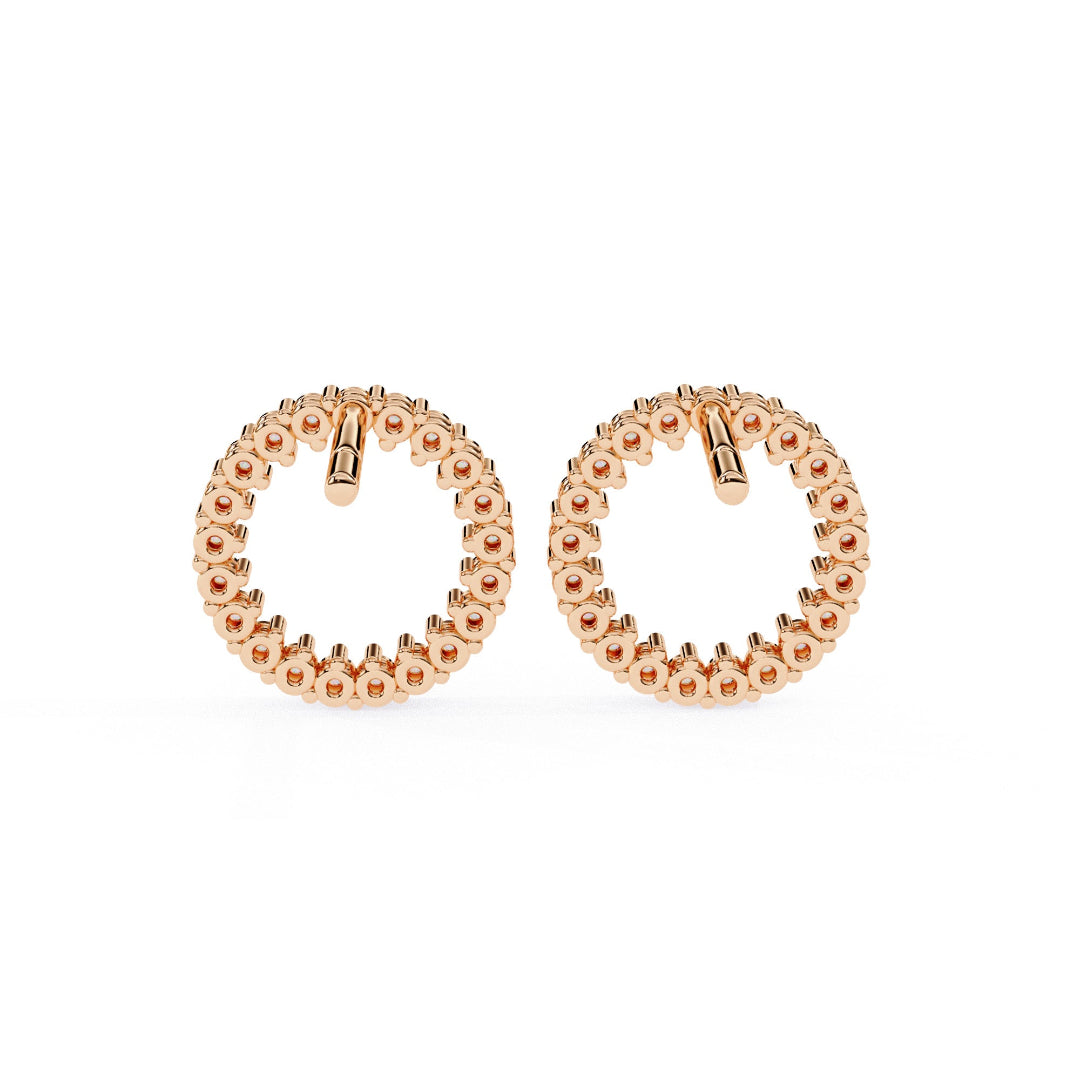 Spark Diamond Circle Stud Earrings