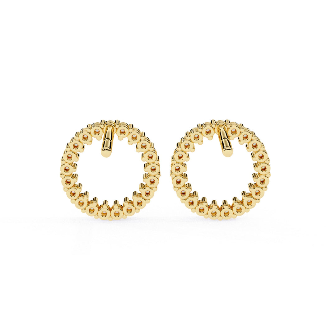 Spark Diamond Circle Stud Earrings