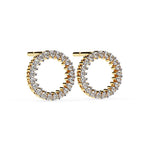 Spark Diamond Circle Stud Earrings
