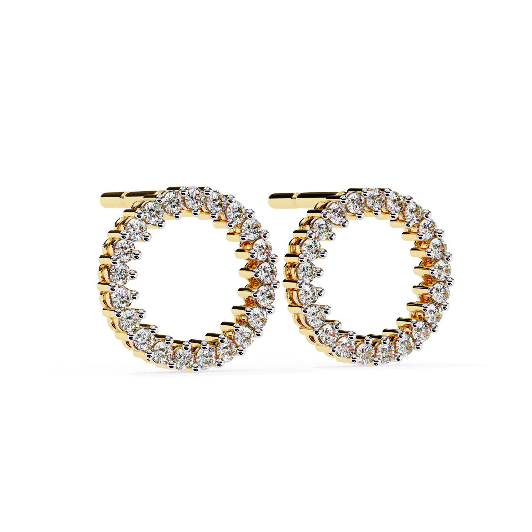 Spark Diamond Circle Stud Earrings