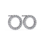 Spark Diamond Circle Stud Earrings