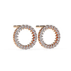Spark Diamond Circle Stud Earrings