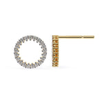 Spark Diamond Circle Stud Earrings