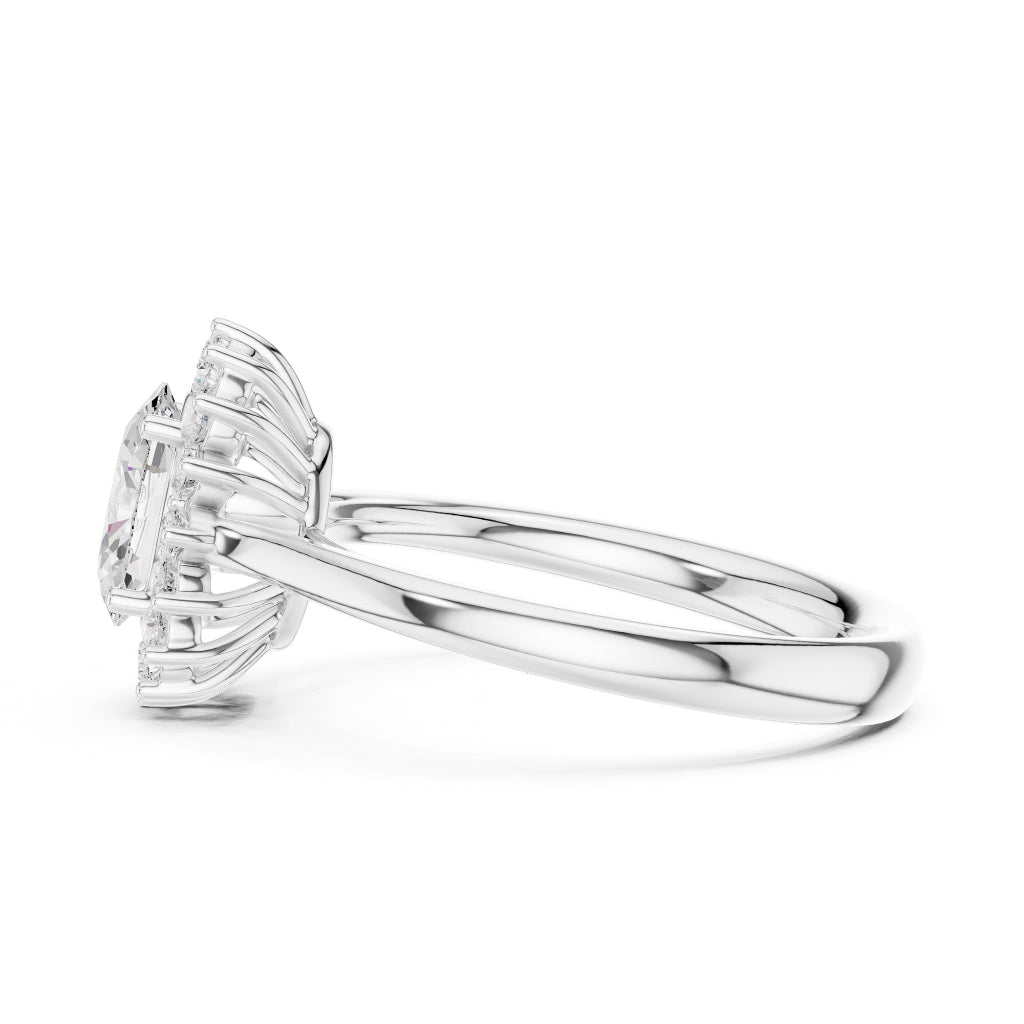 Solitaire Oval Halo Ring