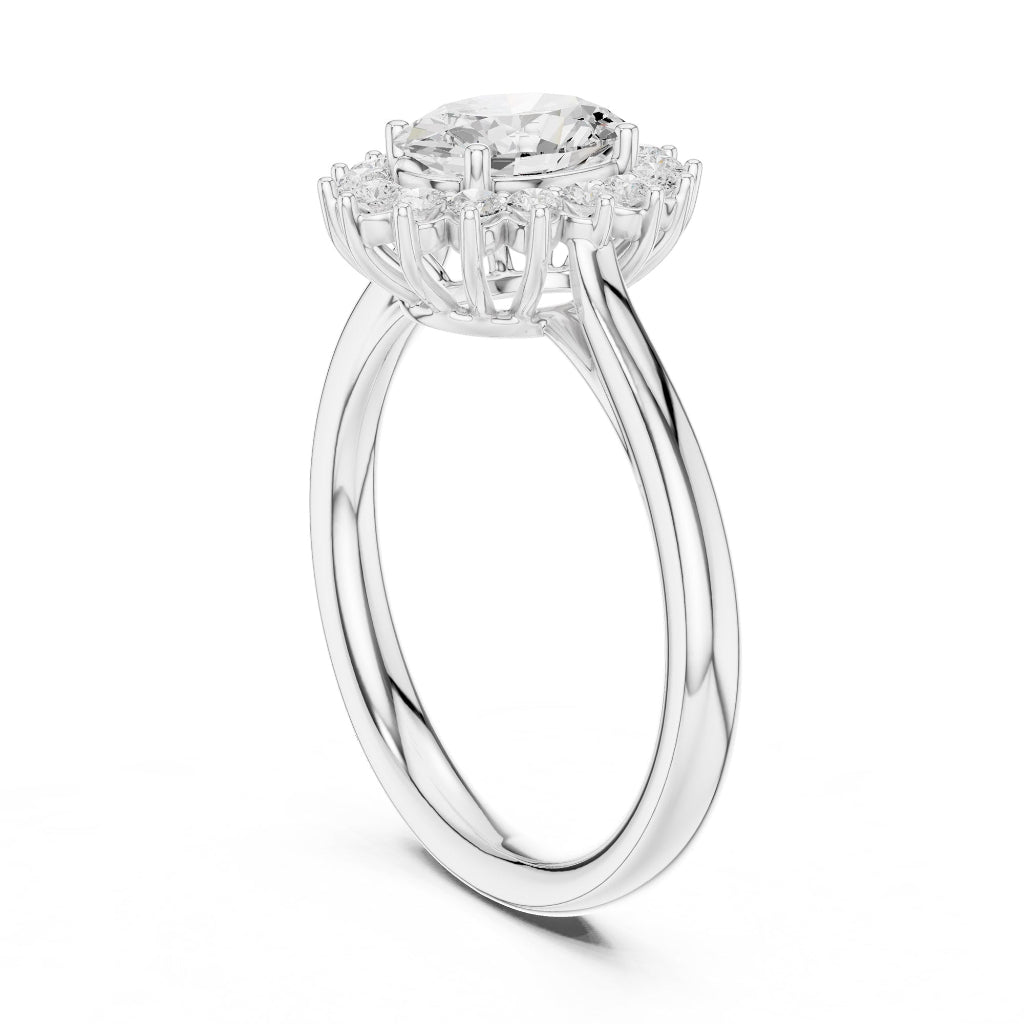Solitaire Oval Halo Ring