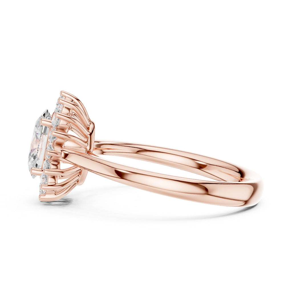 Solitaire Oval Halo Ring
