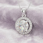 Solitaire Round Spark Halo Pedant