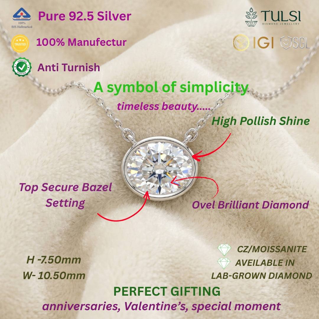 Solitaire Bezel Diamond Pendant