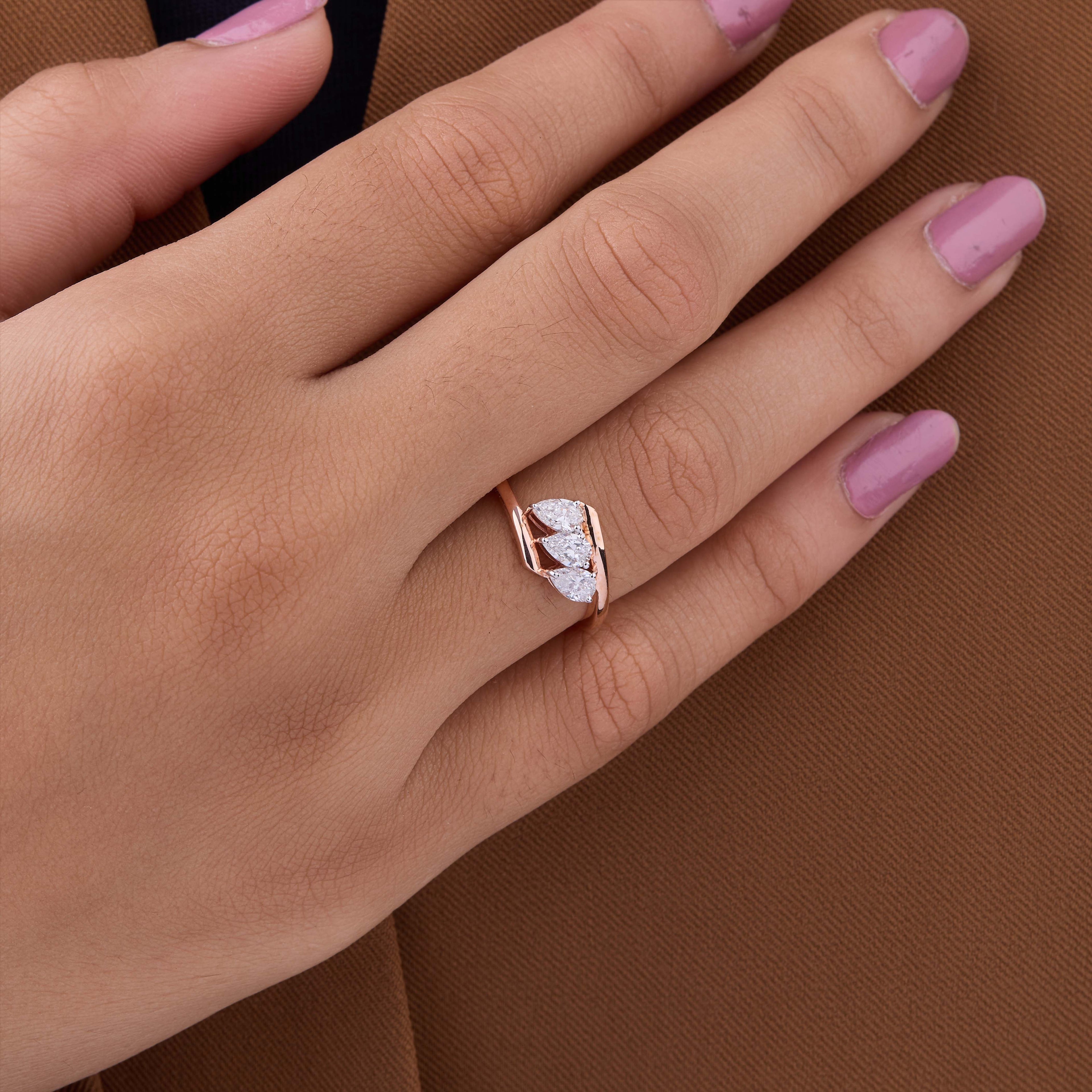 crazy three pear ring