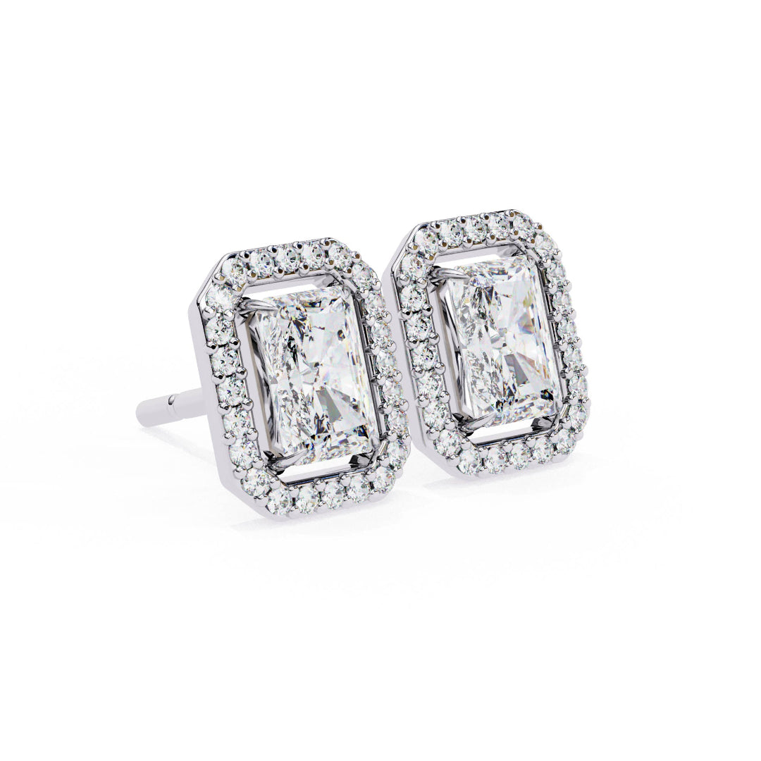 Imperial Radiant Halo Stud Earrings