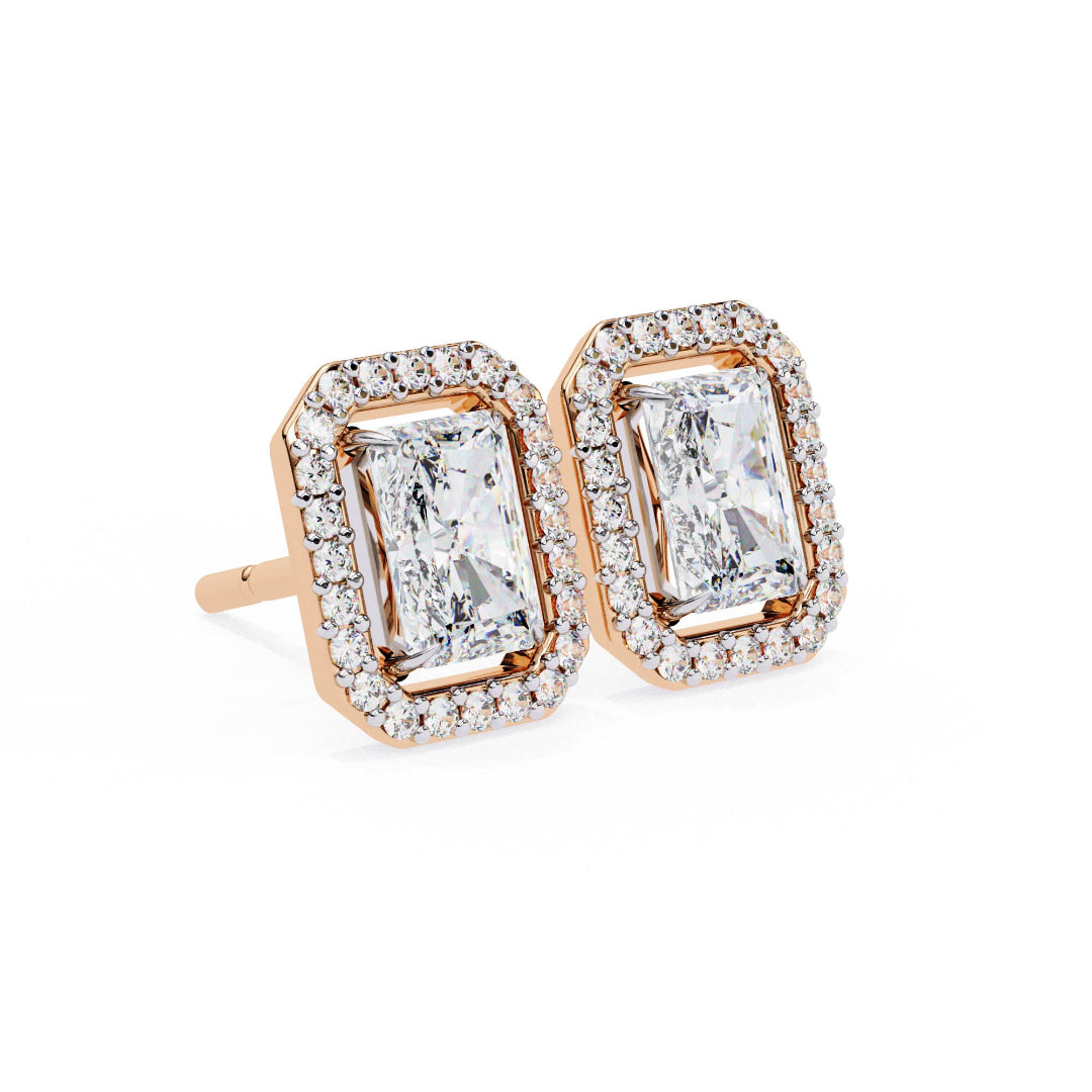 Imperial Radiant Halo Stud Earrings