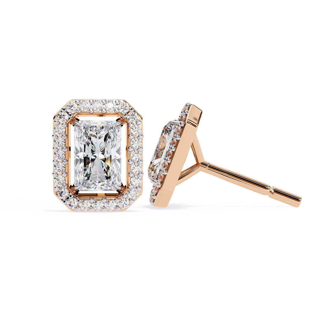 Imperial Radiant Halo Stud Earrings