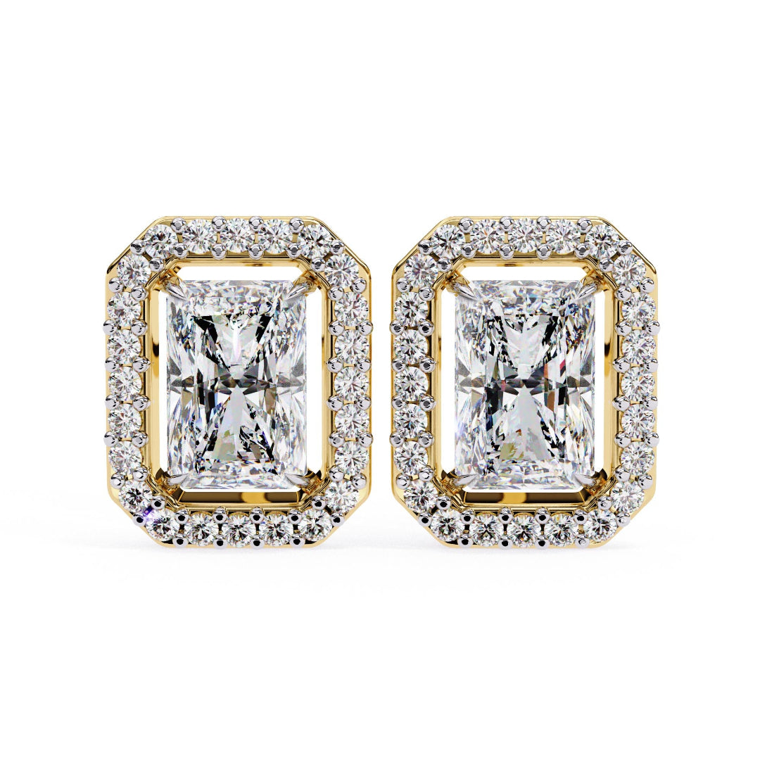 Imperial Radiant Halo Stud Earrings