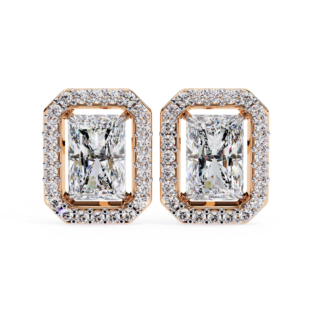 Imperial Radiant Halo Stud Earrings
