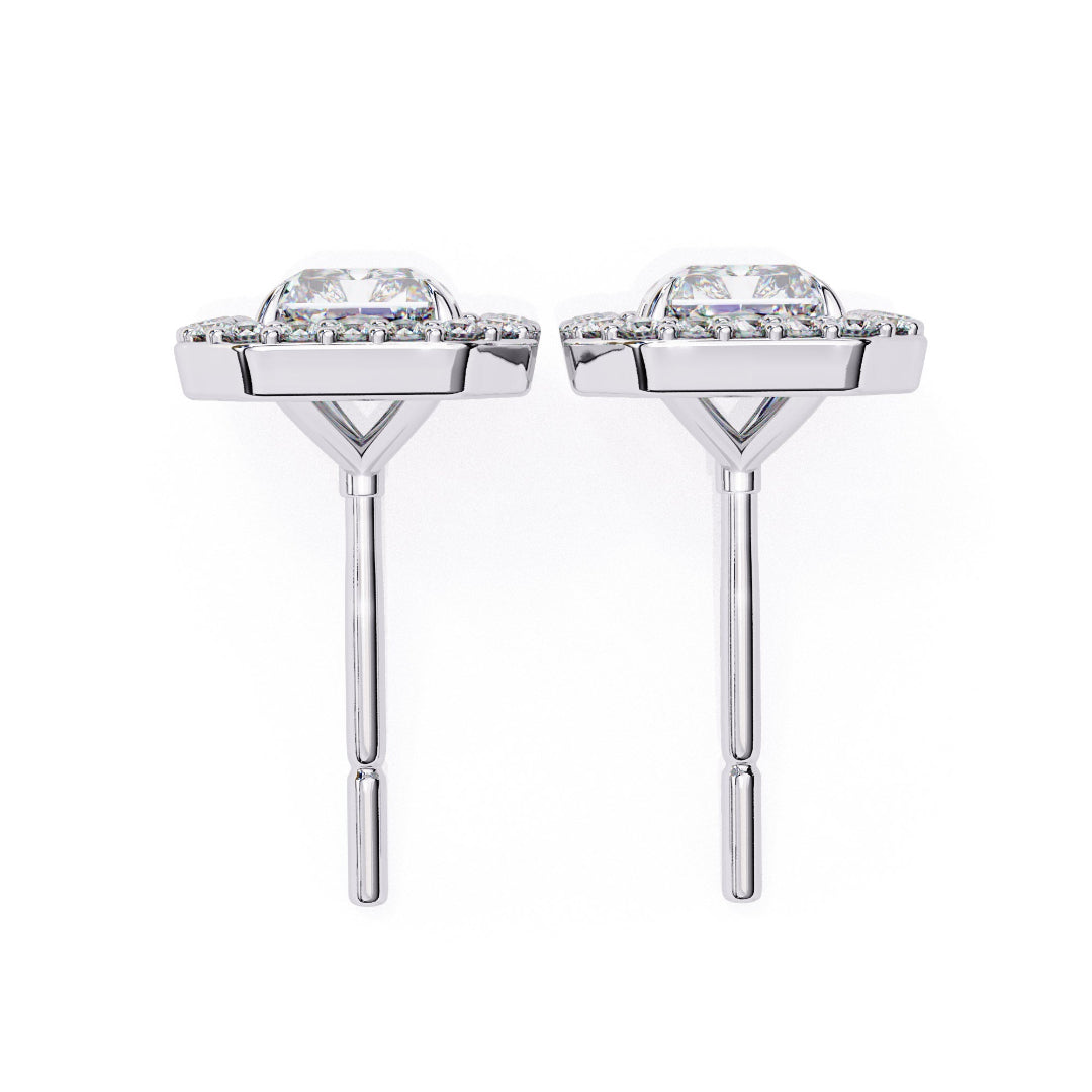 Imperial Radiant Halo Stud Earrings