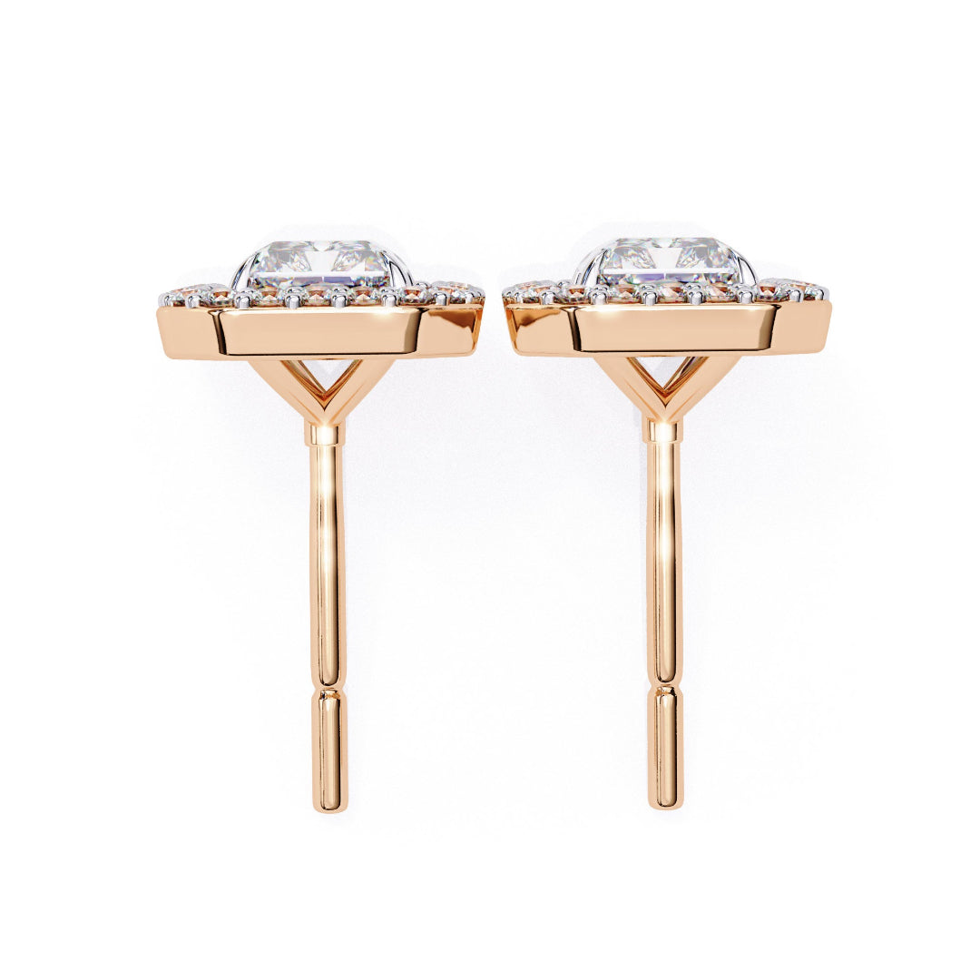 Imperial Radiant Halo Stud Earrings