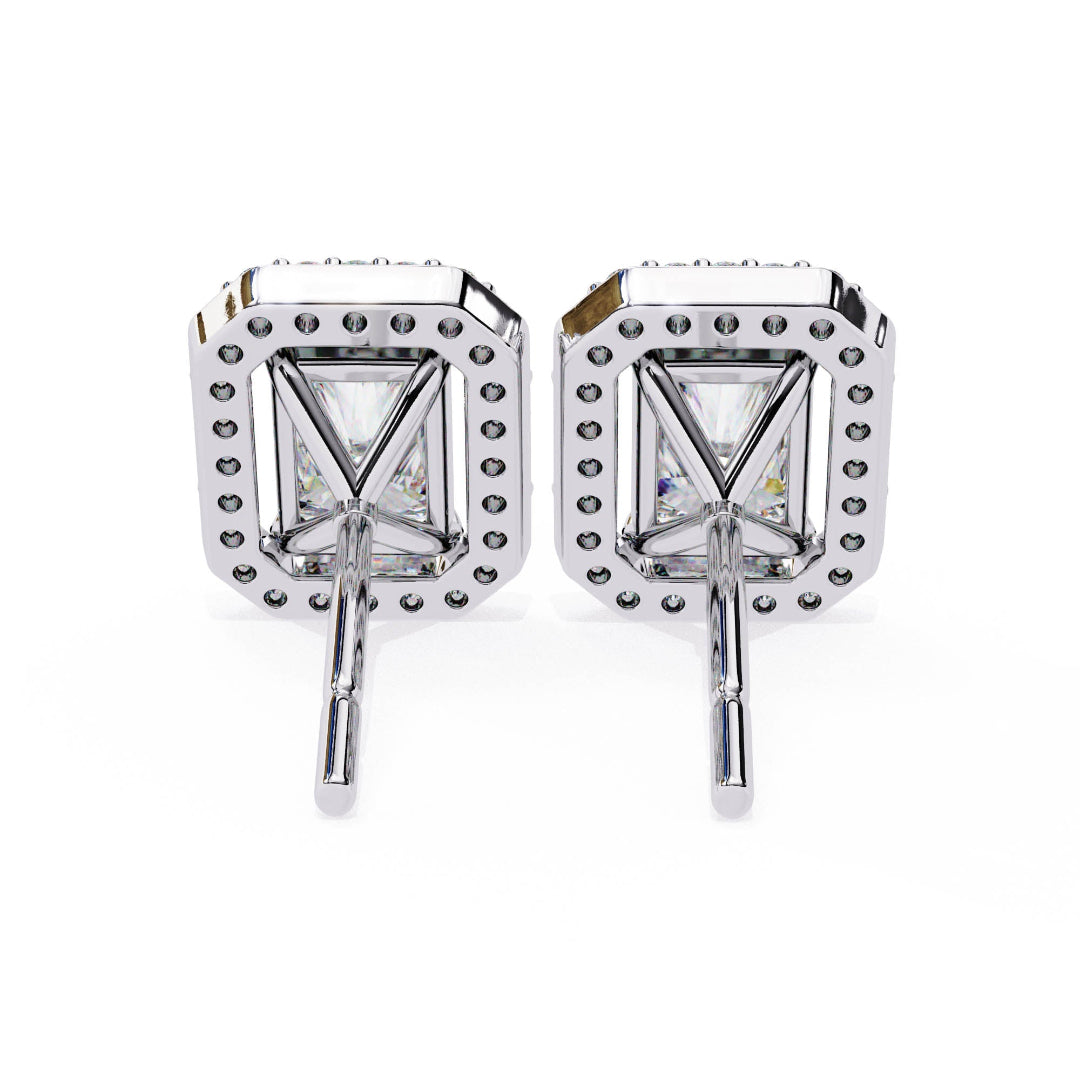 Imperial Radiant Halo Stud Earrings
