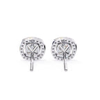 Sparkle Cushion Halo Diamond Stud Earrings