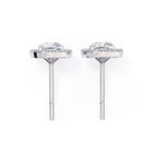 Sparkle Cushion Halo Diamond Stud Earrings