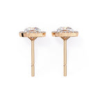 Sparkle Cushion Halo Diamond Stud Earrings