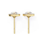 Sparkle Cushion Halo Diamond Stud Earrings