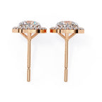 Solitaire Oval Halo Diamond Stud Earrings