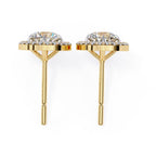 Solitaire Oval Halo Diamond Stud Earrings
