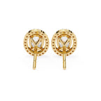 Solitaire Oval Halo Diamond Stud Earrings