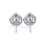 Solitaire Pear Halo Diamond Stud Earrings