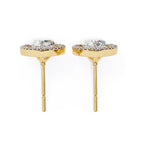 Solitaire Pear Halo Diamond Stud Earrings