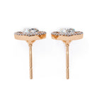 Solitaire Pear Halo Diamond Stud Earrings