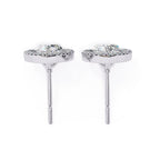 Solitaire Pear Halo Diamond Stud Earrings