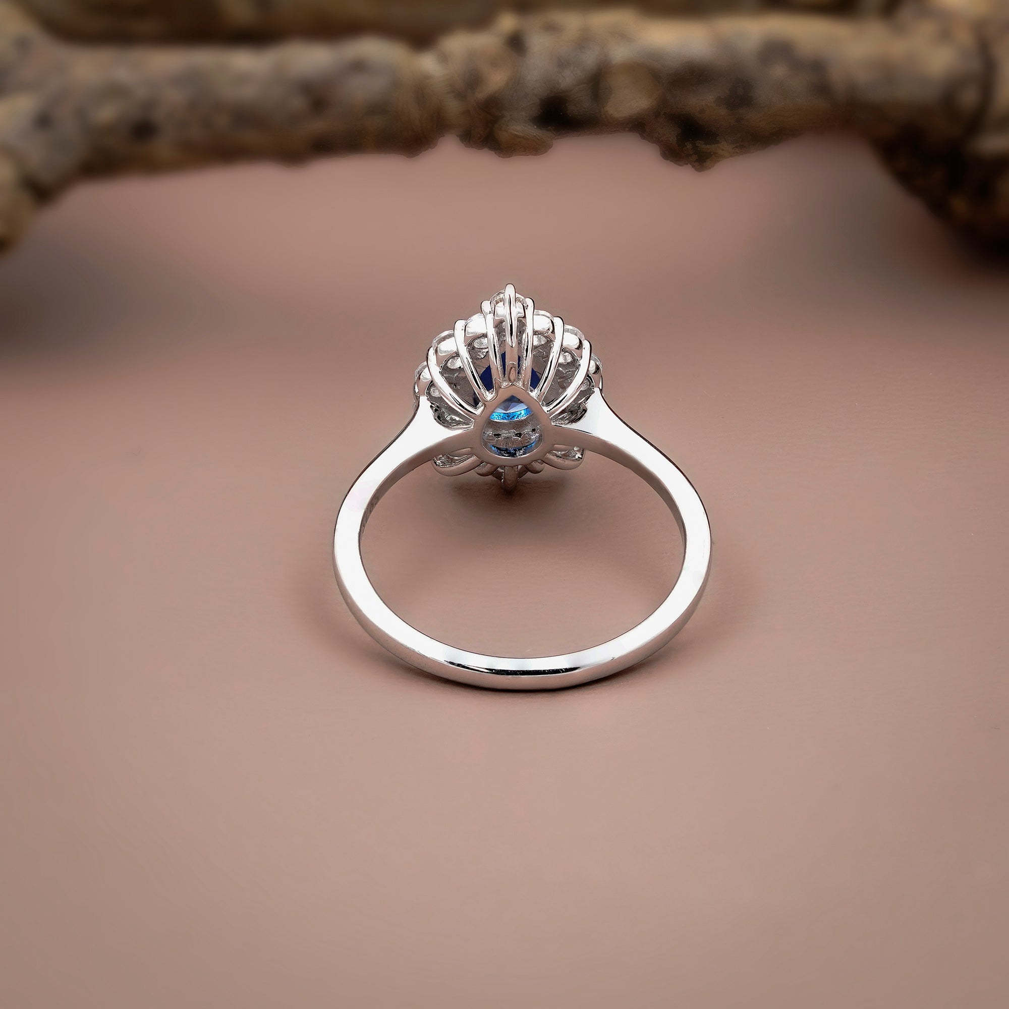Sapphire Empress Halo Ring