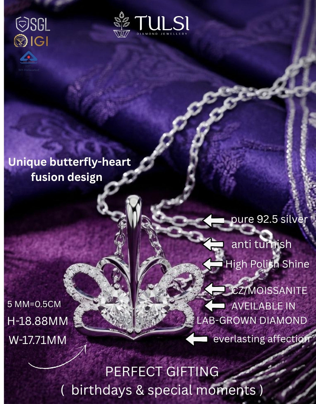 Butterfly Love Spark Pendant