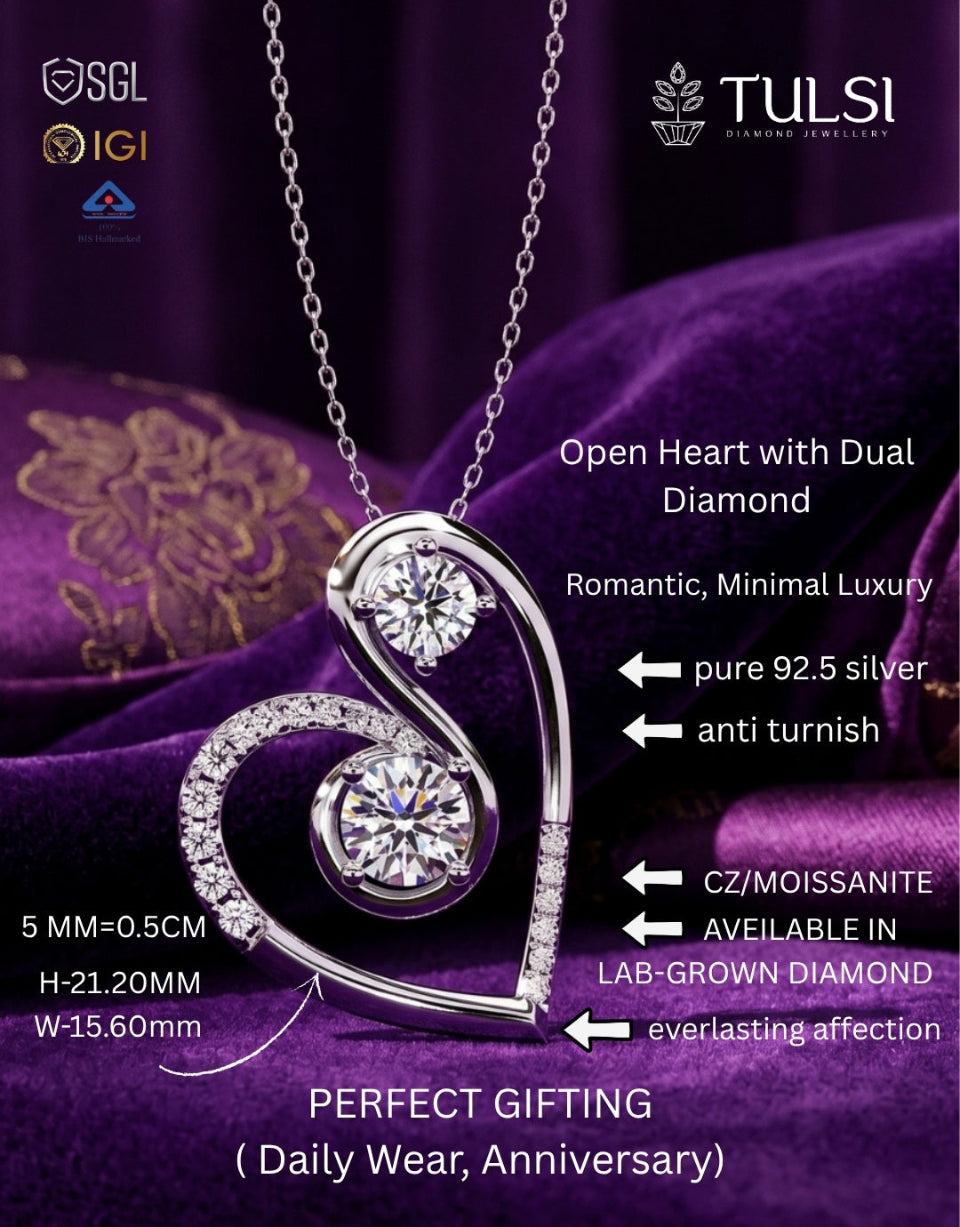 Dual Spark Heart Pendant