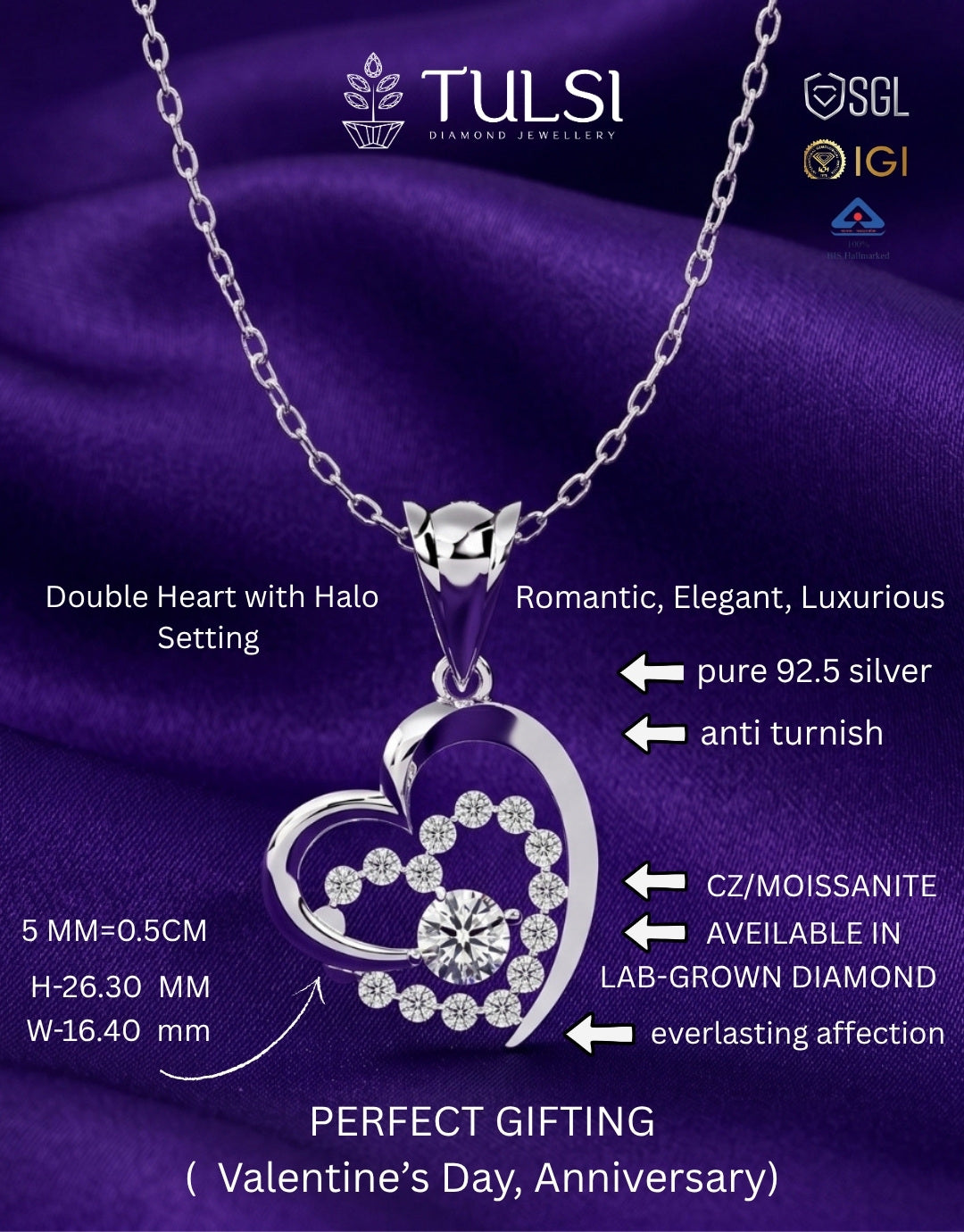 Radiant Halo Heart Pendant ⭐