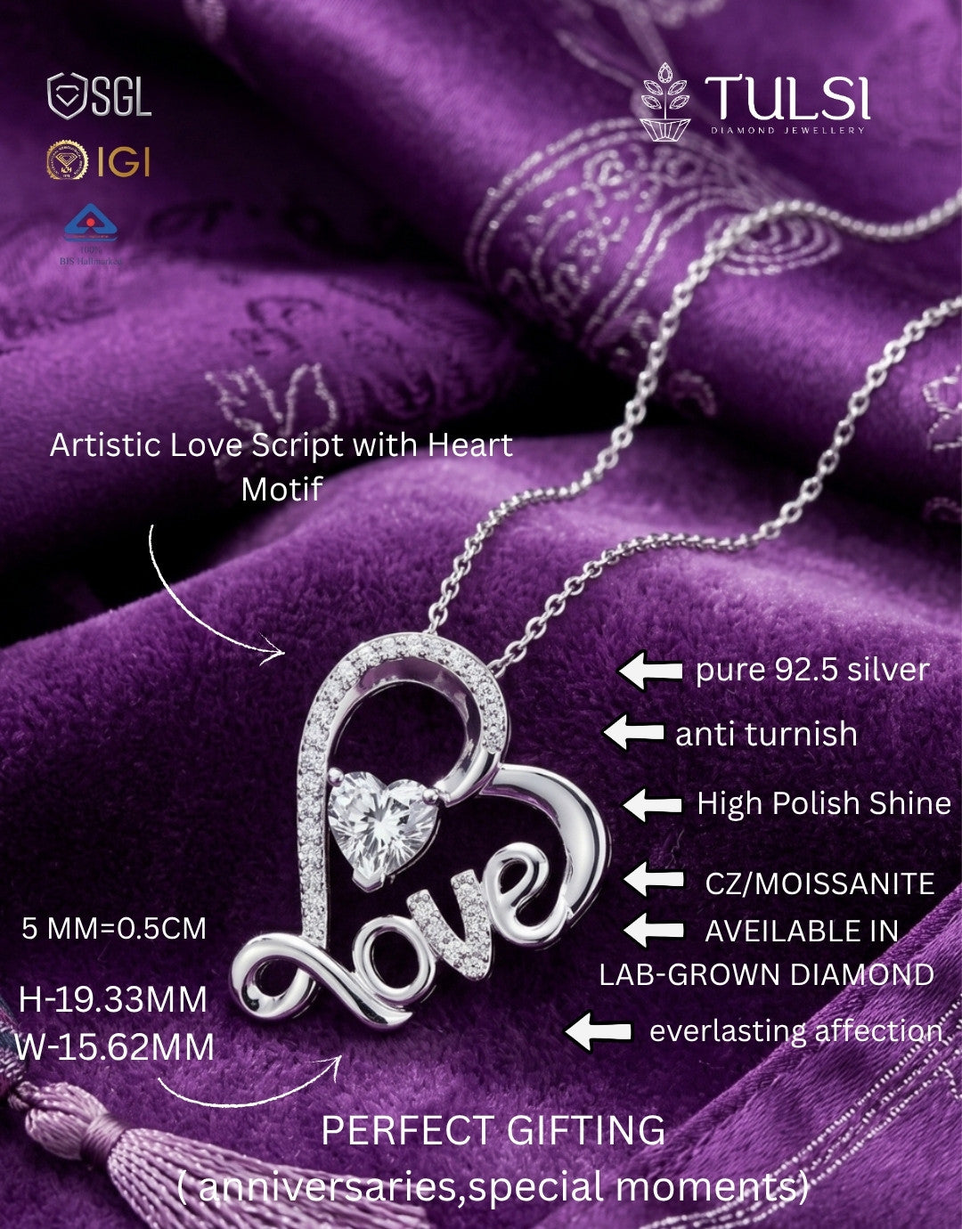 Luxe Love Script Pendant
