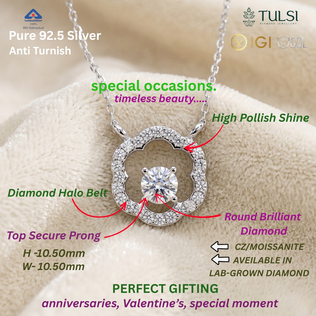 Neina Halo Diamond Pendant